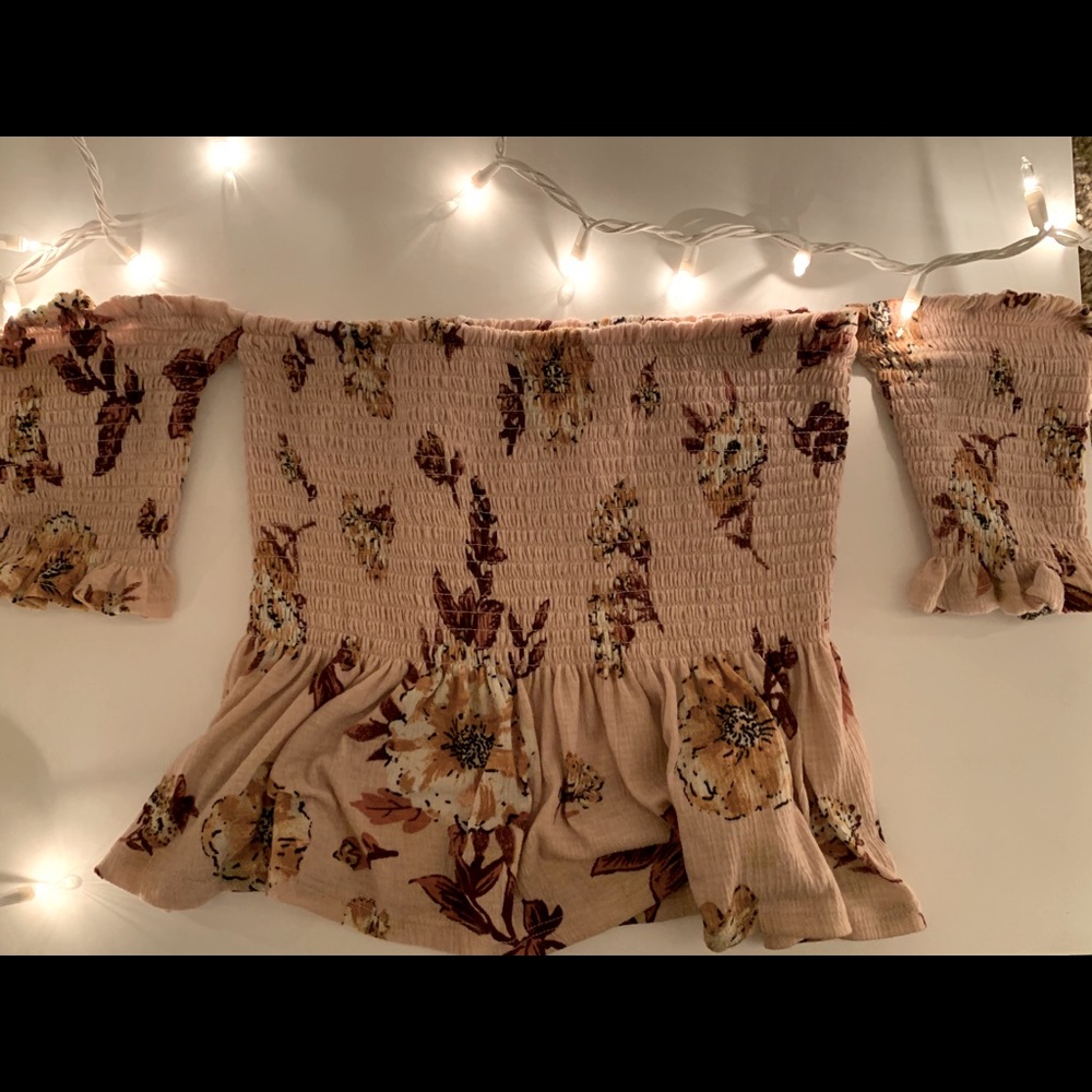 Off-The-Shoulder Floral Blouse
